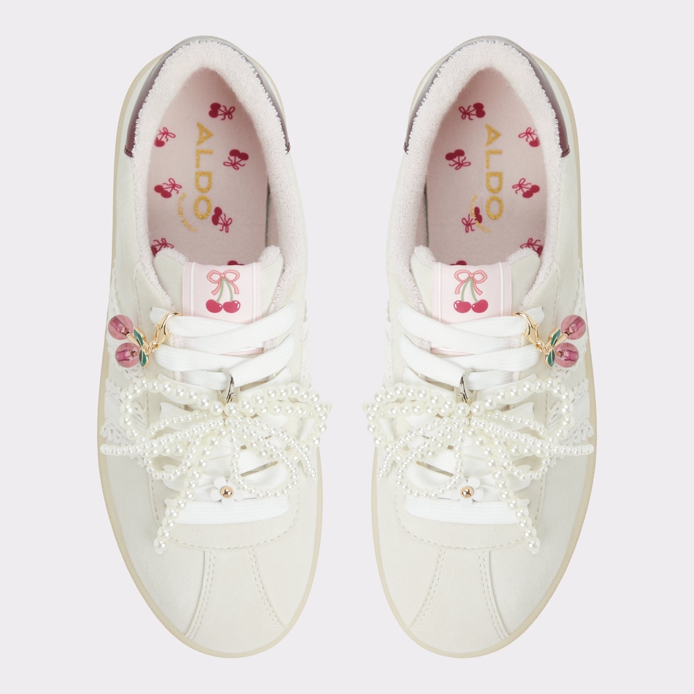 ALDO White Sneakers with Pearl Detail